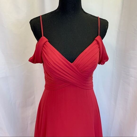 Bari Jay Red bridesmaid prom gown formal dress Sz 6🔥 - Picture 6 of 13
